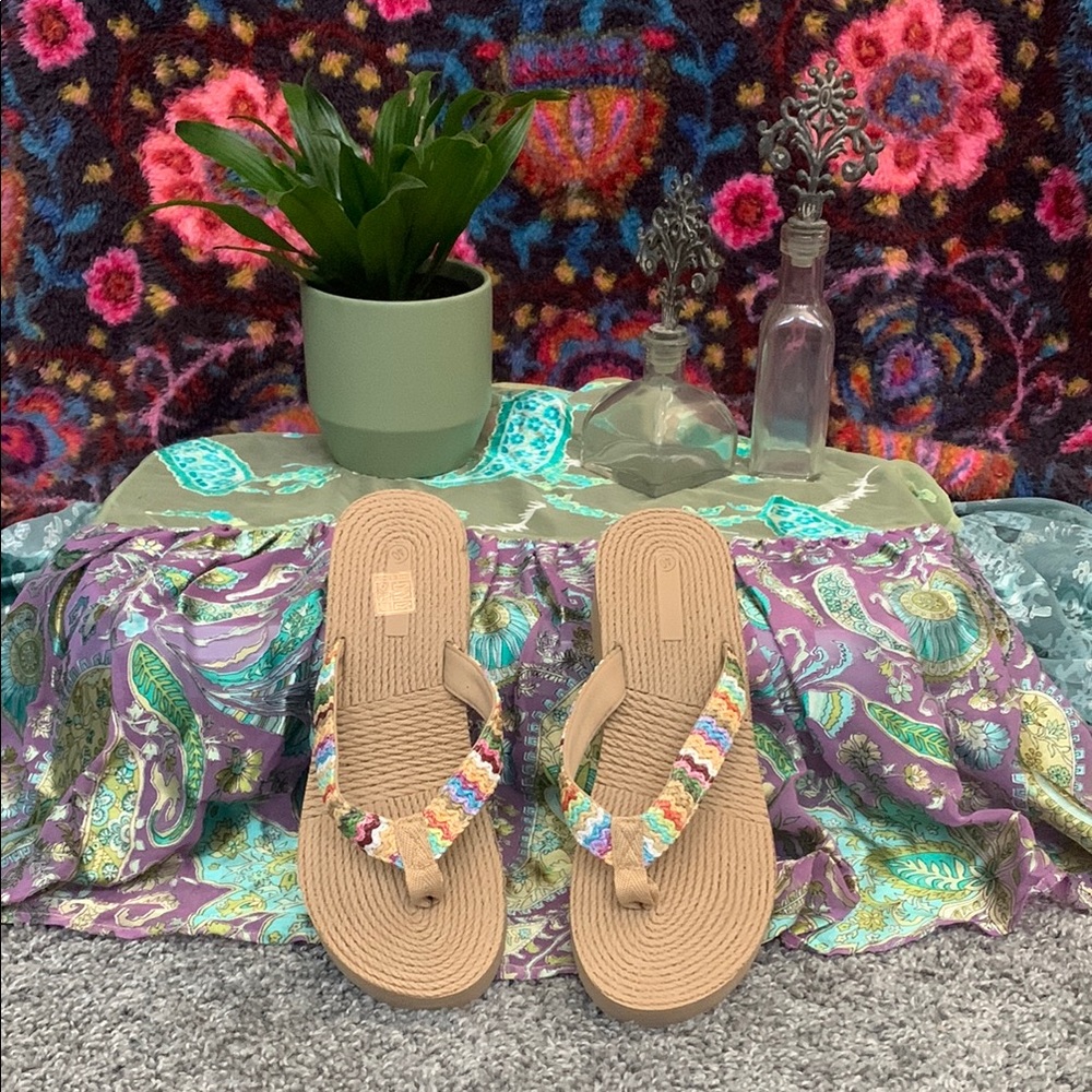 Colorful Woven Strap Women's Sandals